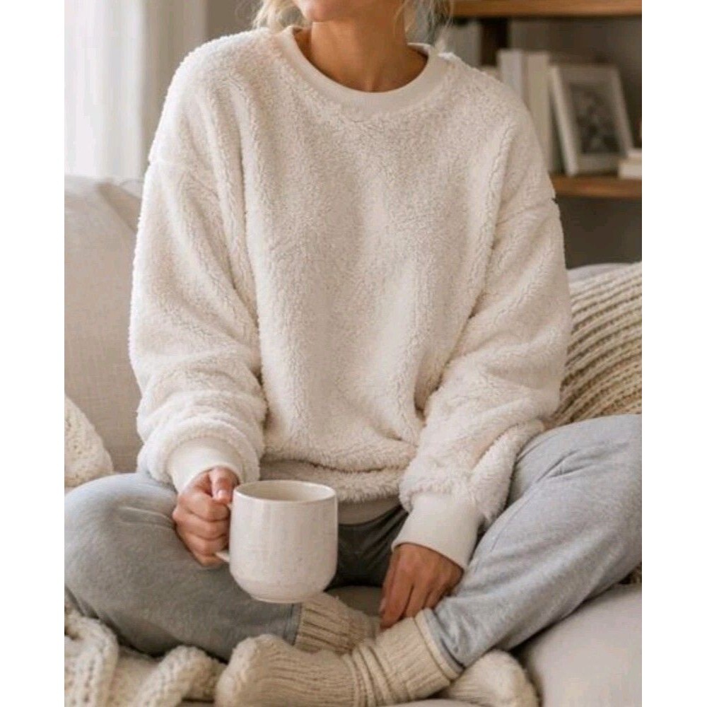 Summer & Rose Women's Sherpa Pullover Sweatshirt Plus Size